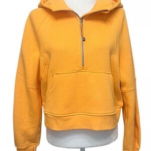 LULULEMON Half-Zip Scuba Hoodie Size L/XL, Mango Dream Orange